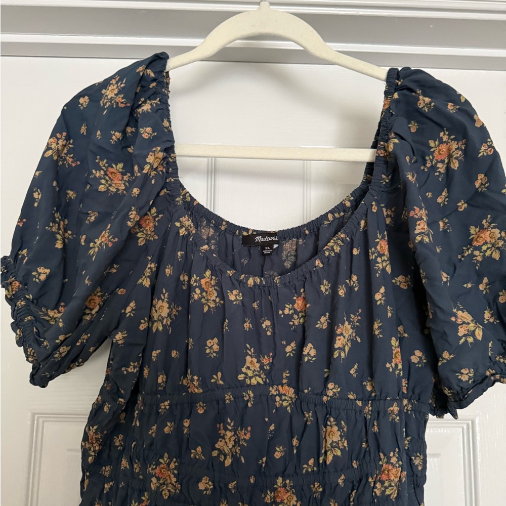 Madewell Dark Blue Floral Jumpsuit